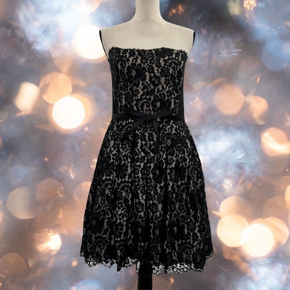 BLACK Lace Cocktail Dress Size 14 - Picture 1 of 13
